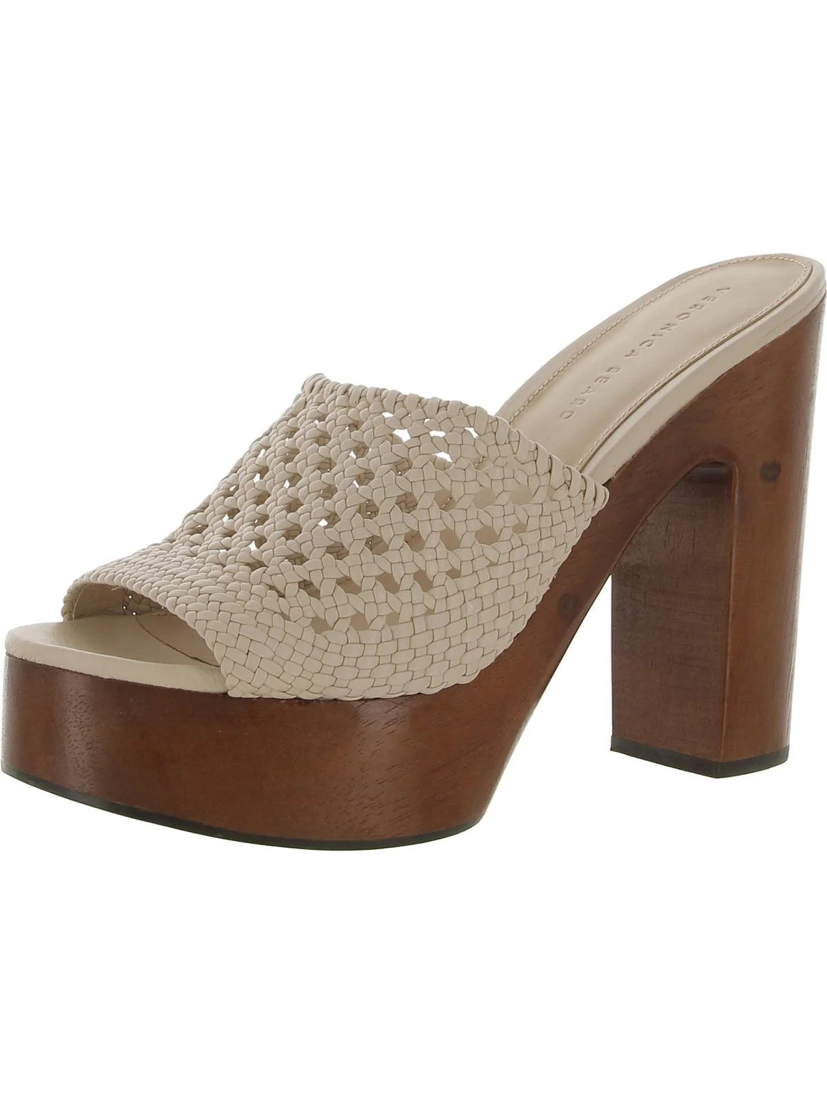 Veronica beard womens guadalupe woven peep toe clogs