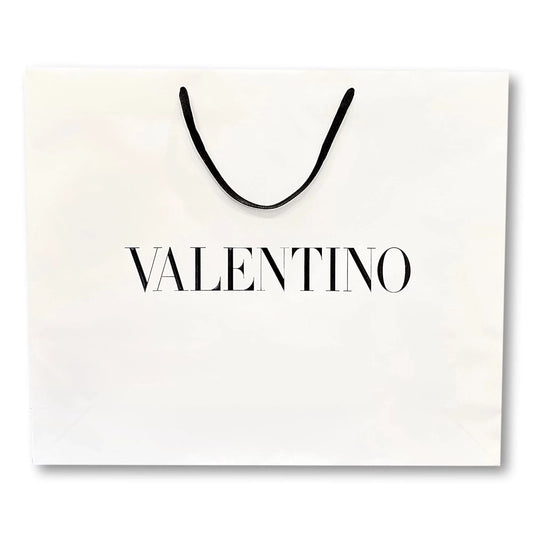 Valentino shopping gift bag designer logo packaging white paper large