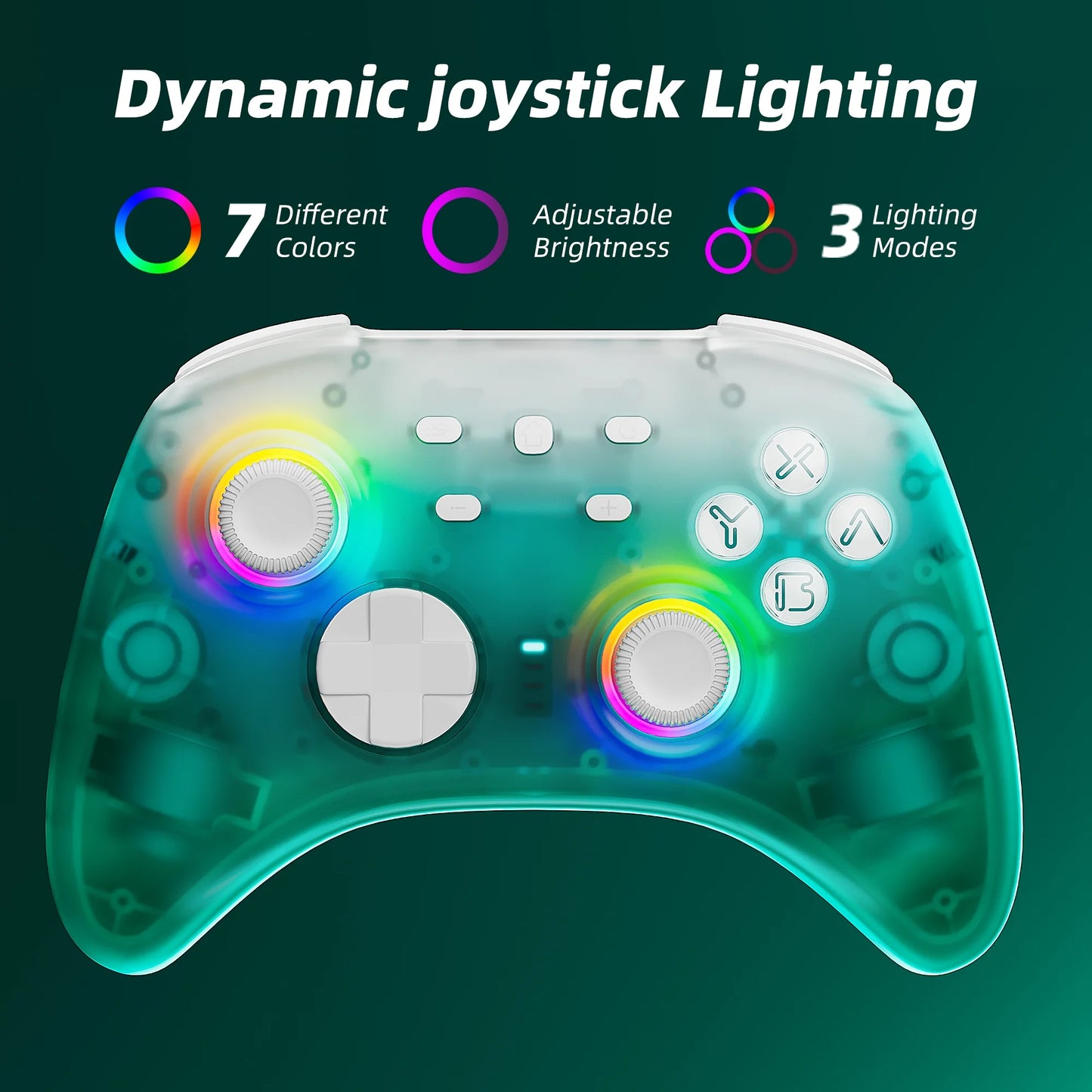 Super mario odyssey game disc and upgraded switch pro controller for nintendo switch/pc/ios/android/steam with hall effect joysticks & triggers green