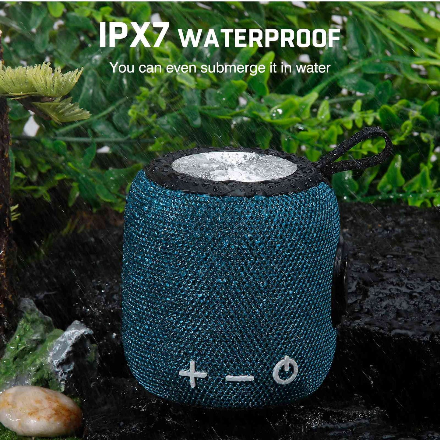 Bluetooth speaker: powerful stereo sound, ipx7 waterproof, true wireless stereo pairing, portable design, latest bluetooth v5.2 - perfect for mi max 3, beach, outdoor, home, parties, scooter - blue