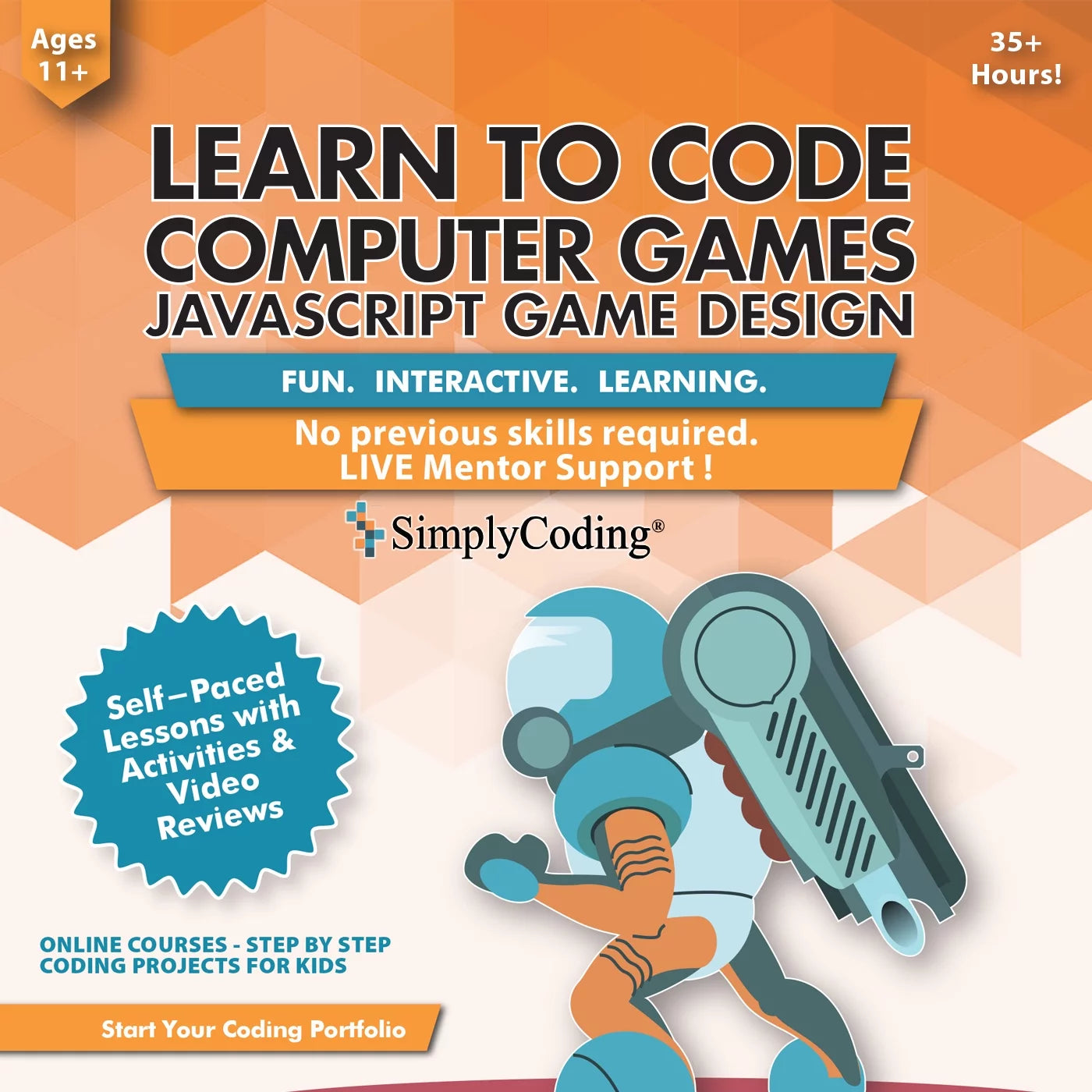 Simply coding for kids – learn to code in javascript computer programming courses – video game design learning code for kids ages 11-18