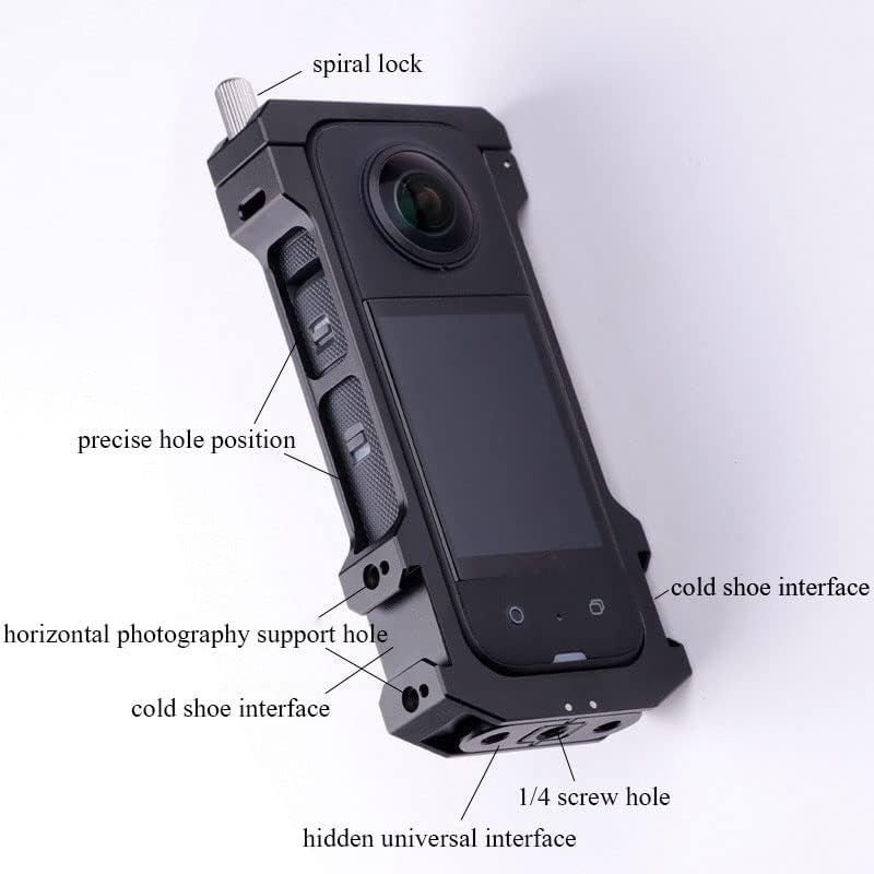 Aluminum alloy utility frame cage for insta360 x3 cold shoe bezel mount protective case frame panoramic action camera accessories