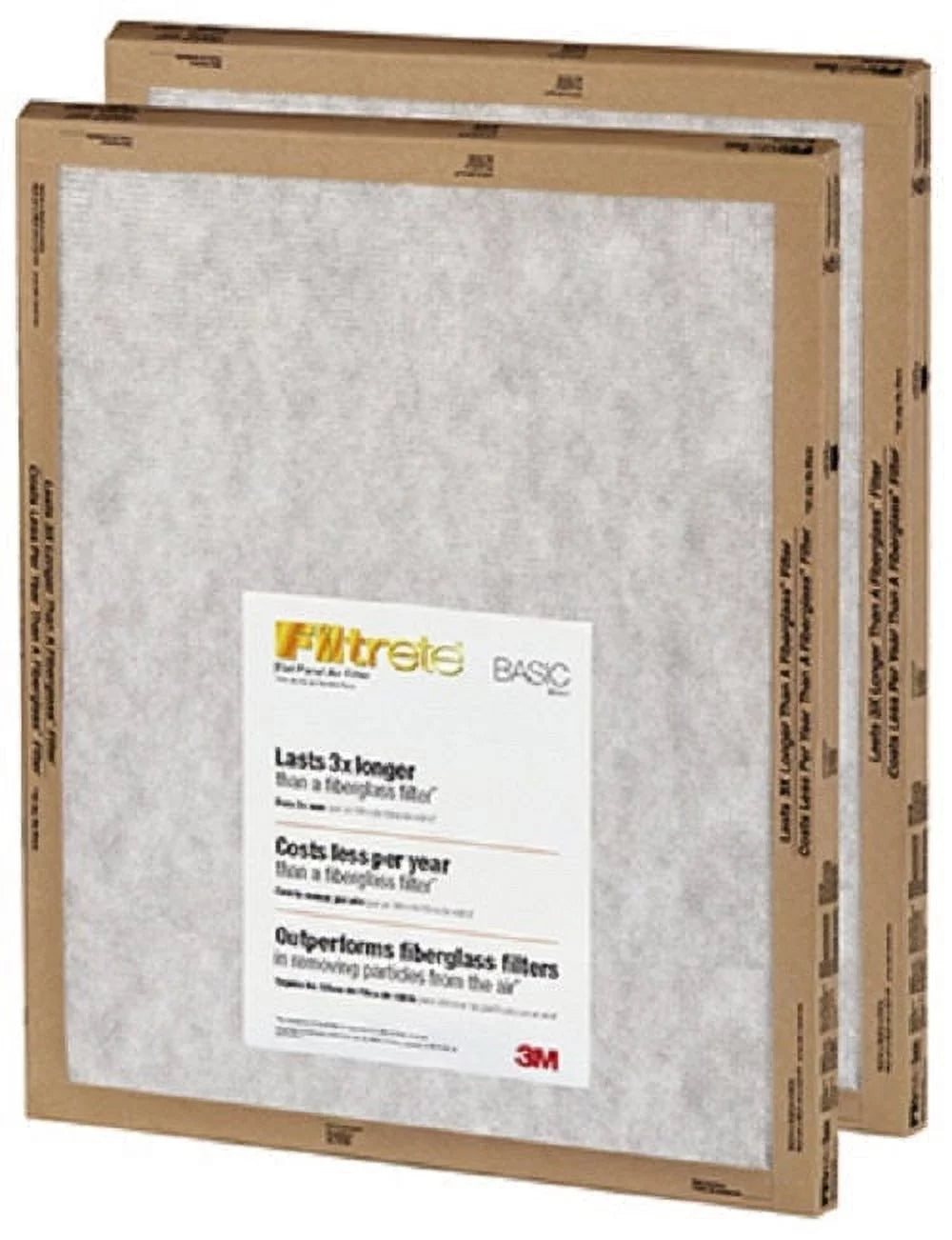 3m fpl11-2pk-24 filtrete 2 pack 14" x 14" x 1" merv 2 basic flat panel disposable air filters - quantity of 24