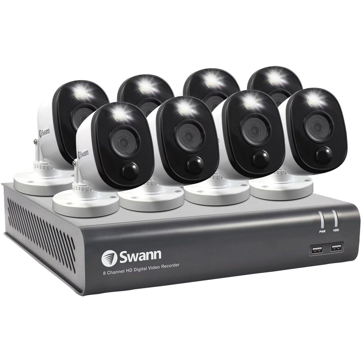 Swann swdvk-845808wl-us 1080p full hd surveillance system kit with 8-channel 1 tb dvr and eight 1080p cameras