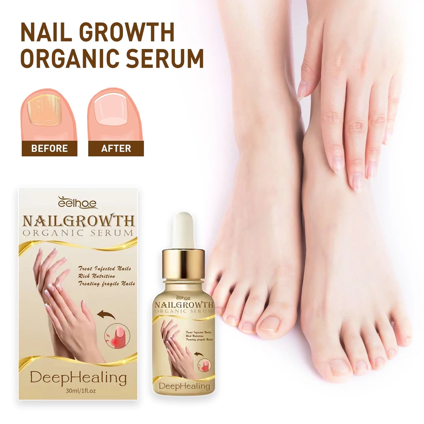 3pcs nail growth deep healing organic serum, nail growth nail serum, reconstrux nail growth, nail growth and strengthening serum, nail serum for growth and repair for damaged nails