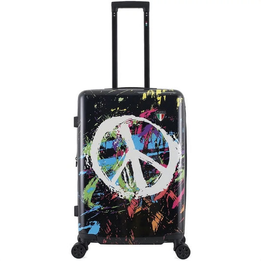 Tucci italy spray art peace in the world 24" luggage suitcase