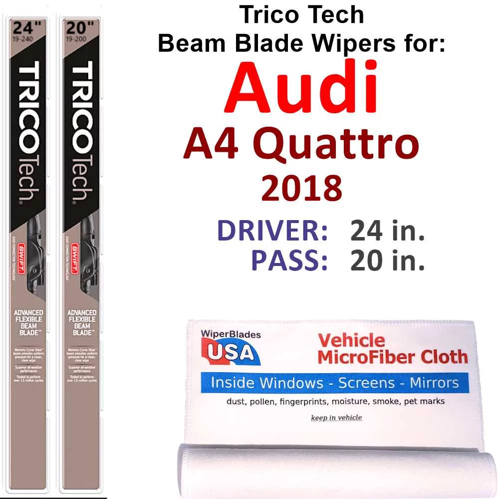 2018 audi a4 quattro beam blade wipers (set of 2)