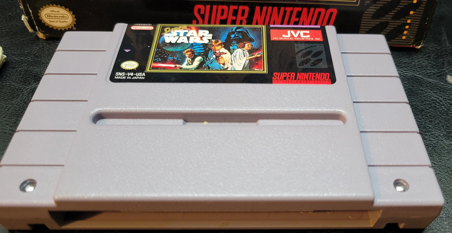 Authentic 1992 starwars snes cartridge (super nintendo ent. system) cib complete in box + instructions immaculate condition original owner