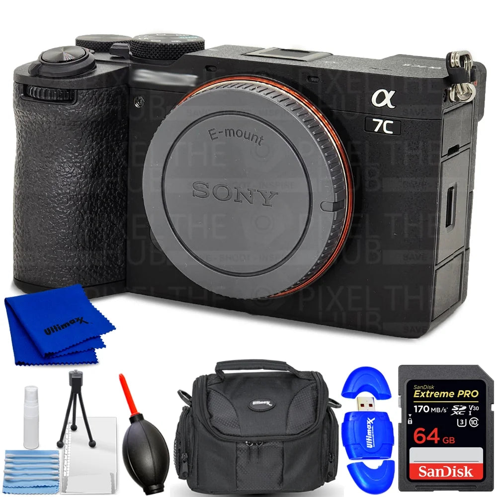 Sony a7c ii mirrorless camera (black) ilce-7cm2/b - 7pc accessory bundle