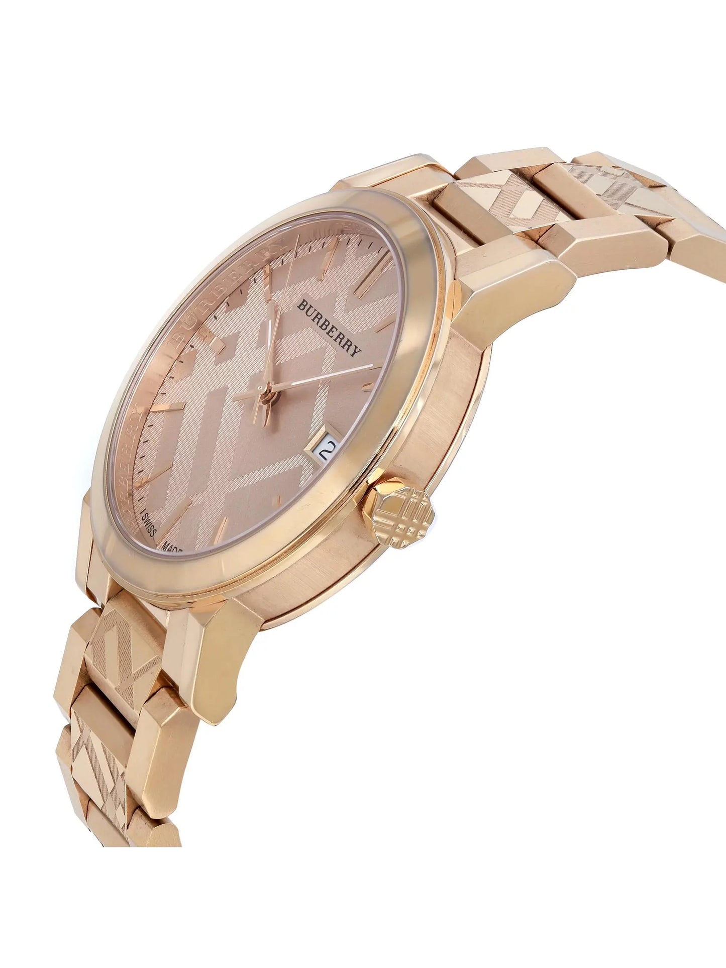 Burberry the city gold ion plated steel gold dial quartz unisex watch bu9038