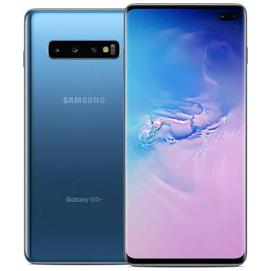 Samsung galaxy s10+ plus g975u (gsm unlocked) prism blue 128gb smartphone (used used good)