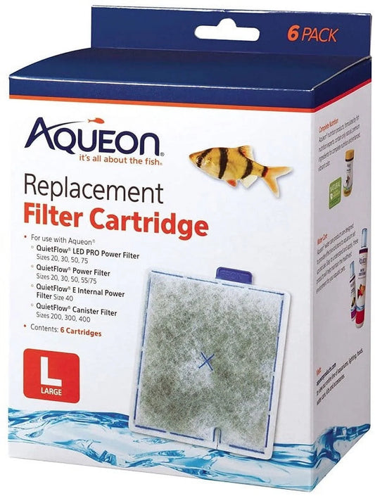 Aqueon quietflow replacement filter cartridge large 18 count (3 x 6 ct)