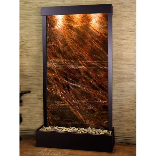 Adagio trf1506 tranquil river flush mount free standing fountain - blackened copper-brown-marble