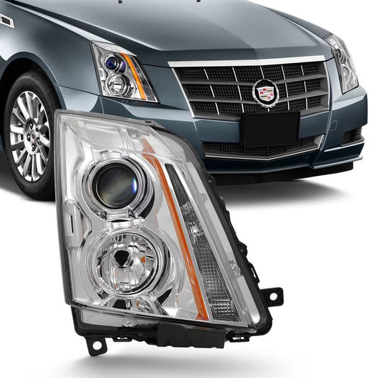 Akkon - for 2008-2014 cadillac cts passenger side projector headlight assembly chrome housing clear lens