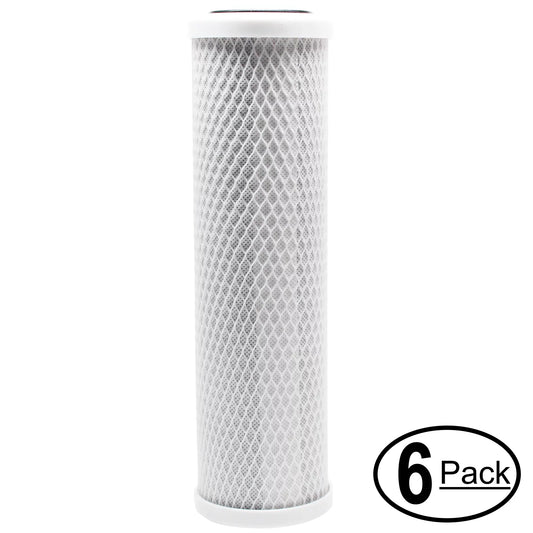 6-pack replacement for ispring hc12 activated carbon block filter - universal 10 inch filter for ispring 123filter slimline water filter housing clear 10 #hc12 - denali pure brand