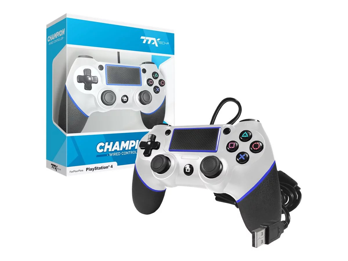 Ttx tech champion - gamepad - wired - white - for sony playstation 4