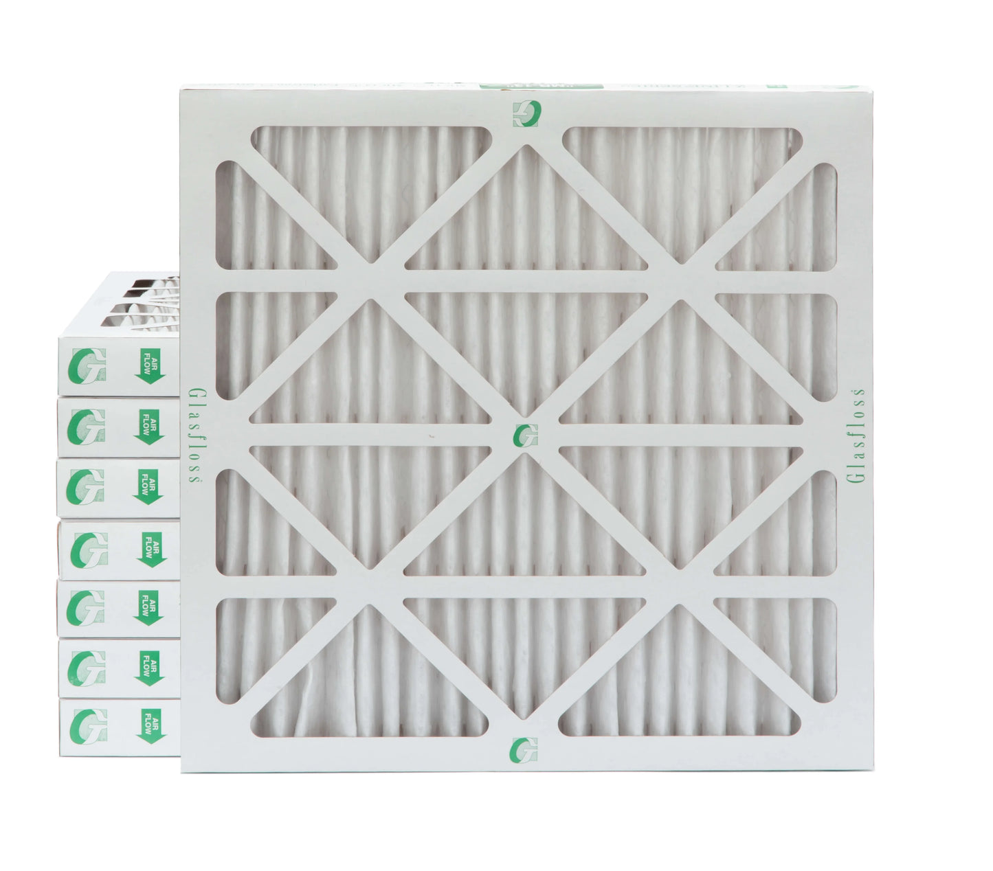 24x24x2 merv 10 pleated ac furnace air filters by glasfloss industries. ( 8 pack ) exact size: 23-3/8 x 23-3/8 x 1-3/4