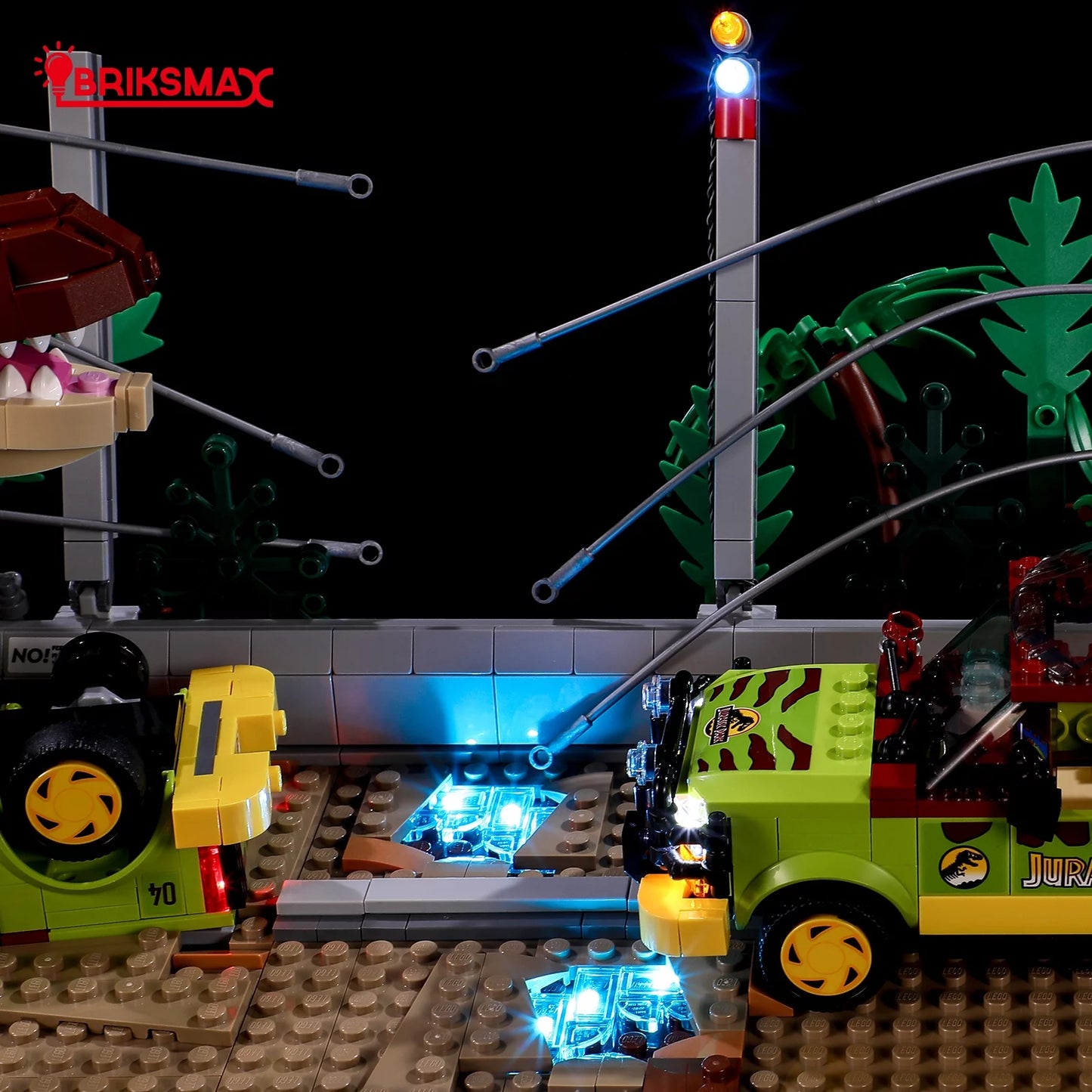 Briksmax led light kit for legos jurassic world™ t. rex breakout 76956 building blocks model(not include the building model)