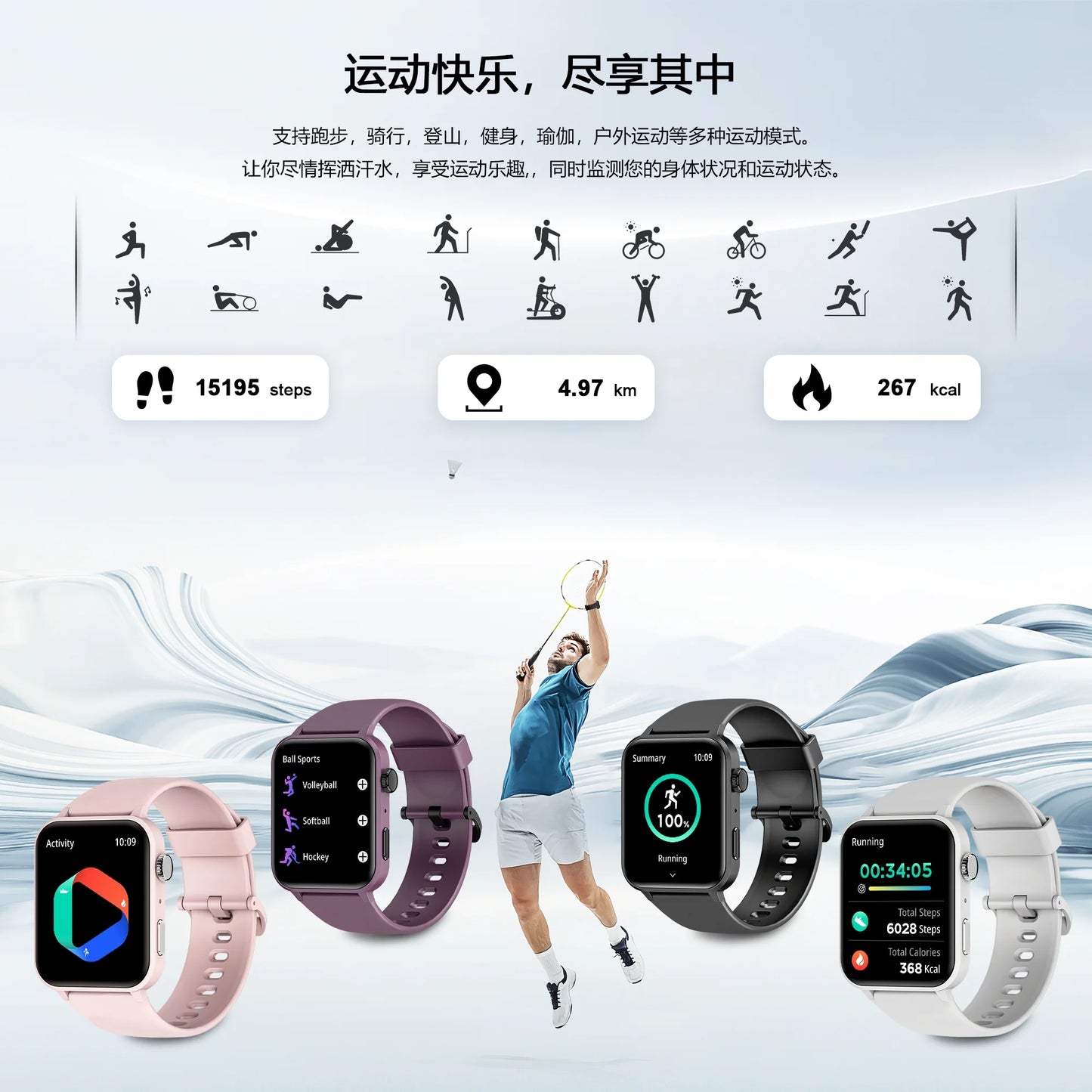 Smart watch for women 1.83" fitness watch with bluetooth call/voice assistant, waterproof, 100+ sports modes for android and ios, black