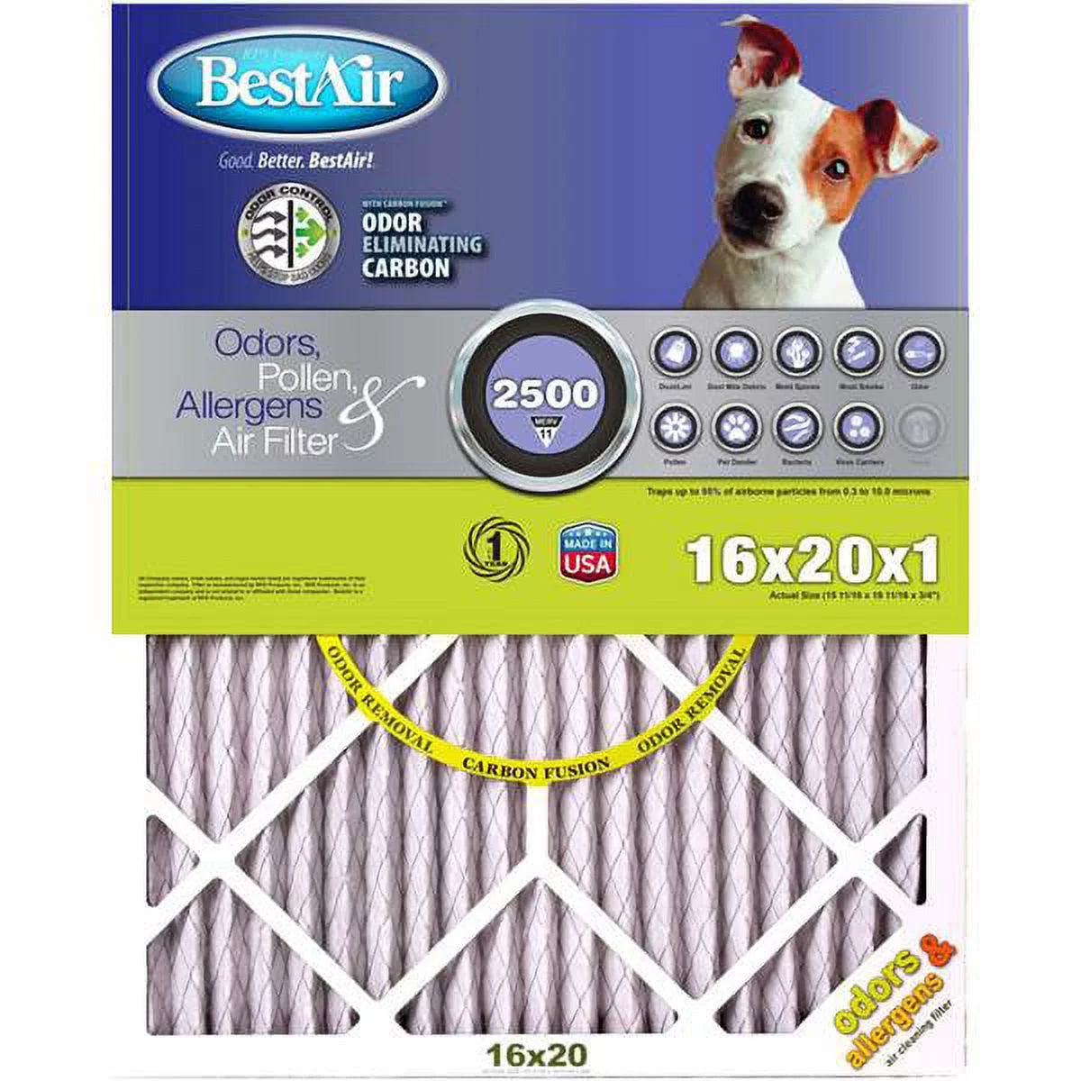 Brand new bestair pet hair furnace filter dimensions 16" x 20" x 1"