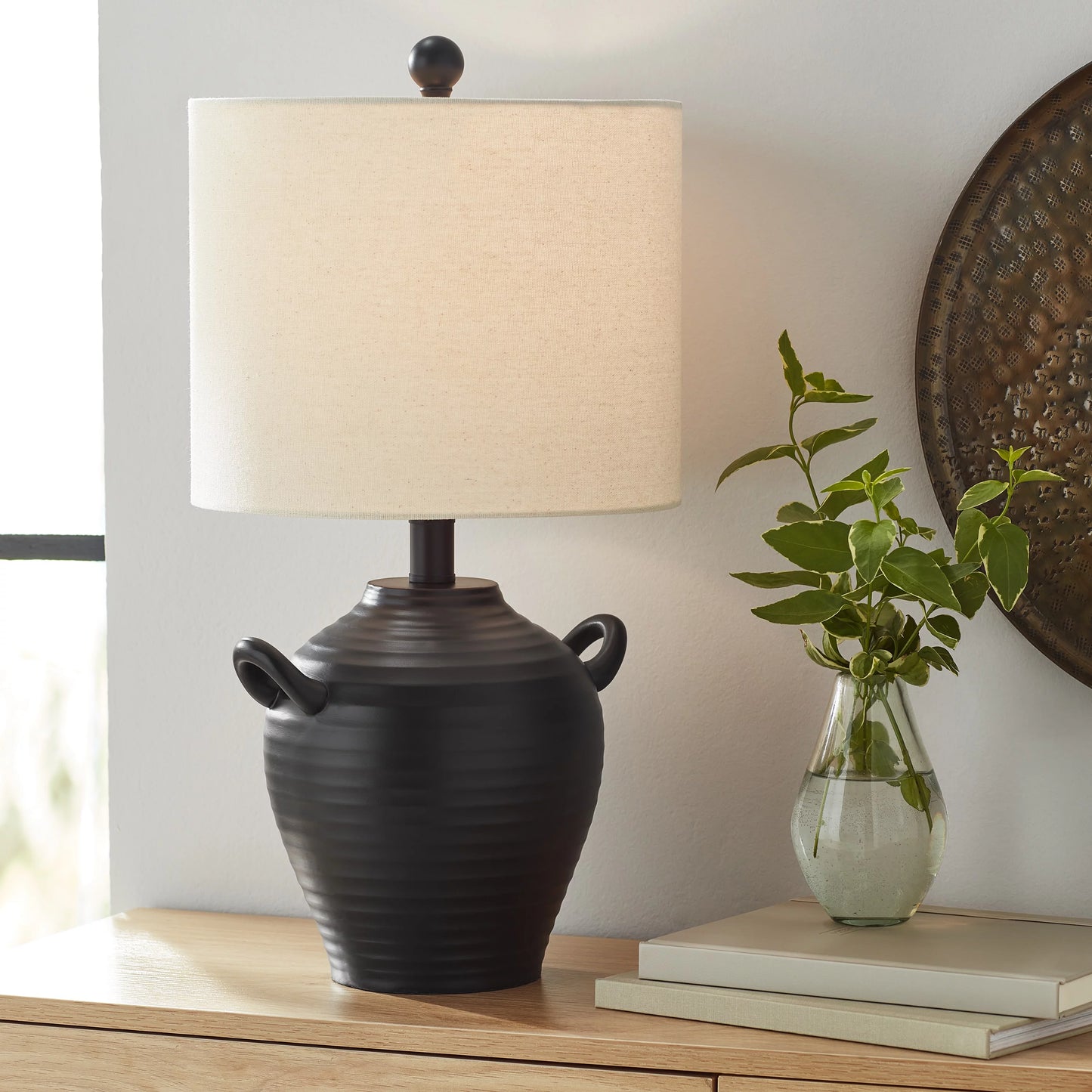 Better homes & gardens 20" black table lamp with shade by dave & jenny marrs