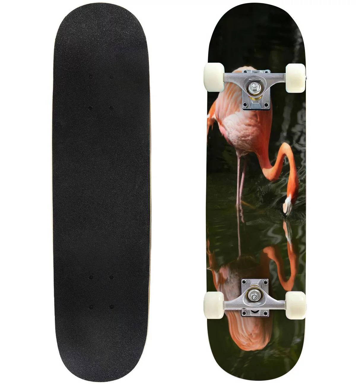 Wading reflected in dark green water stock outdoor skateboard longboards 31"x8" pro complete skate board cruiser