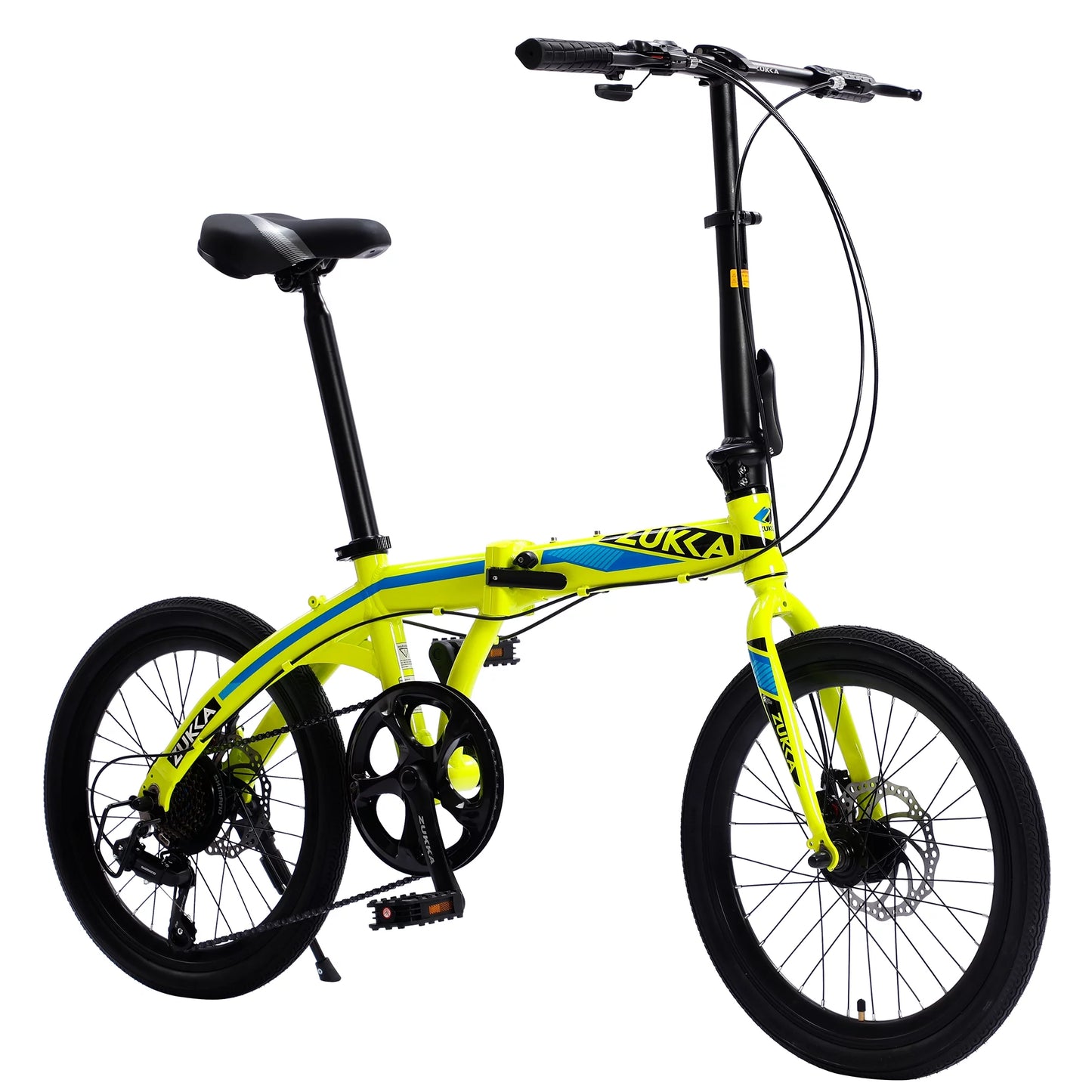 20" folding bike, 8 speed city bike, aluminium alloy frame, yellow