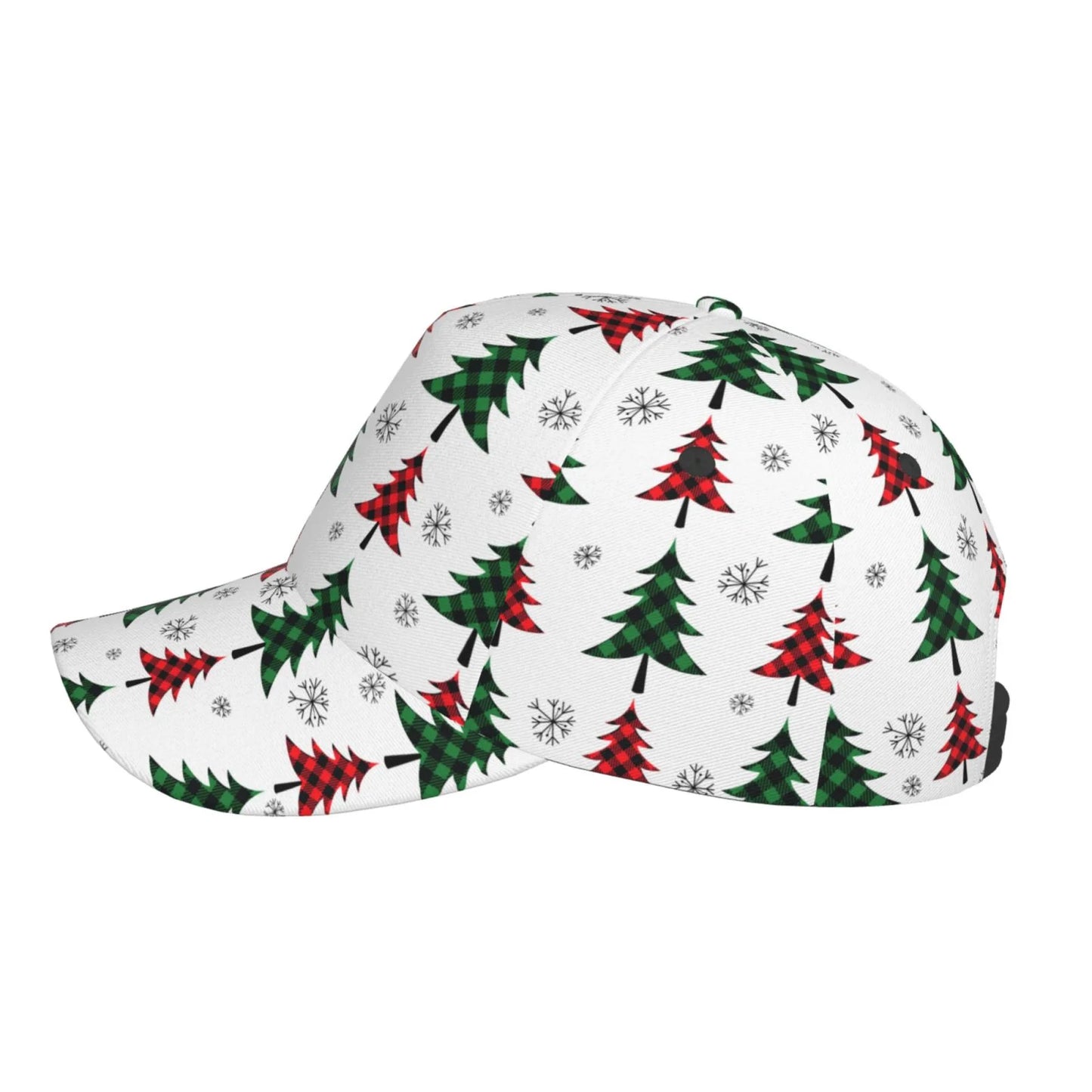 Balery baseball cap adjustable size for running workouts and outdoor activities all seasons dad hat(buffalo plaid christmas trees)