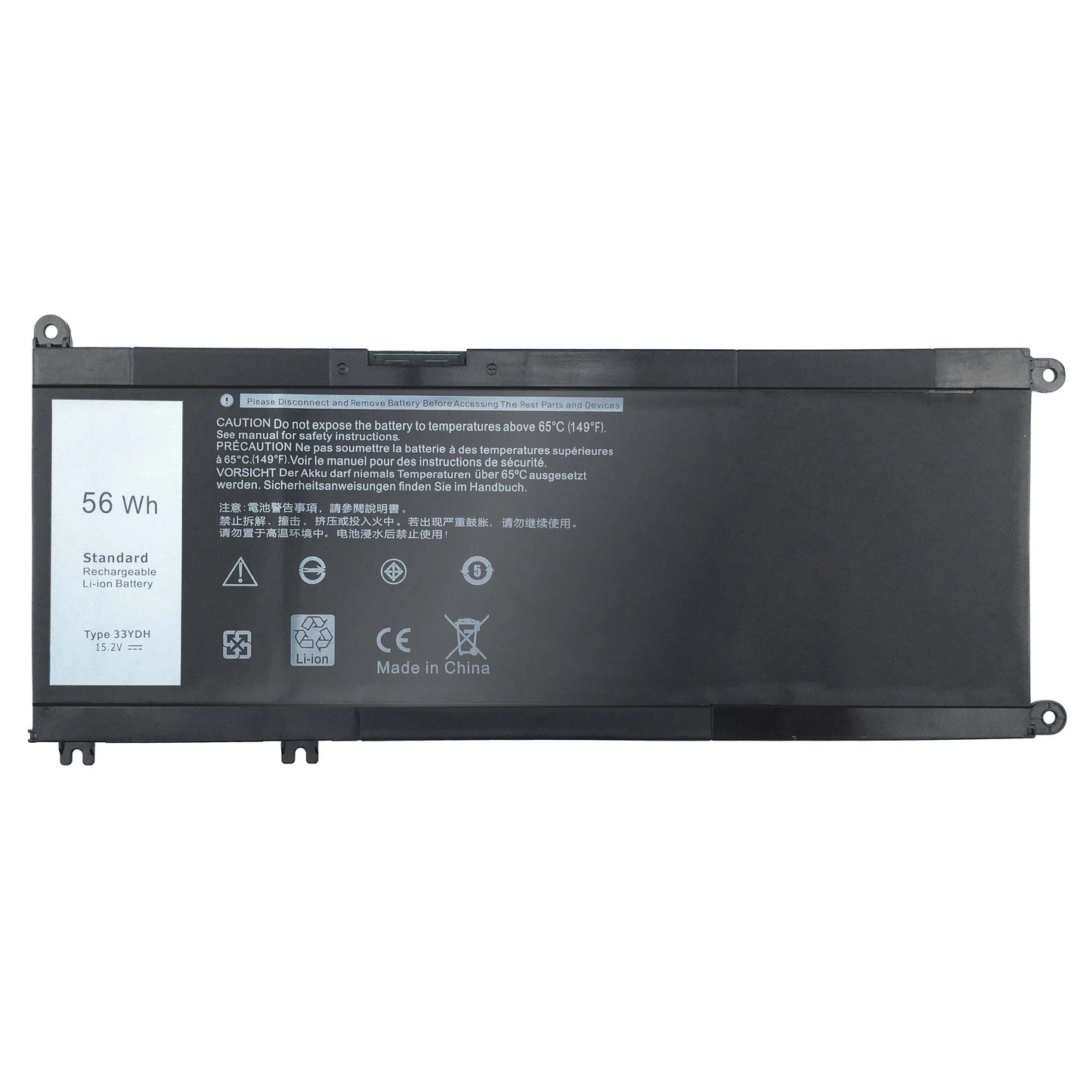 Battery for dell 33ydh 17 7000 7779 13 7353 17 7778 15 7778 15 7577 p30e 7786 7773 3779 g5 / 7588 3579 5587 g7 / g3 latitude 13 3380 14 3490 - high performance 15.2v/56wh