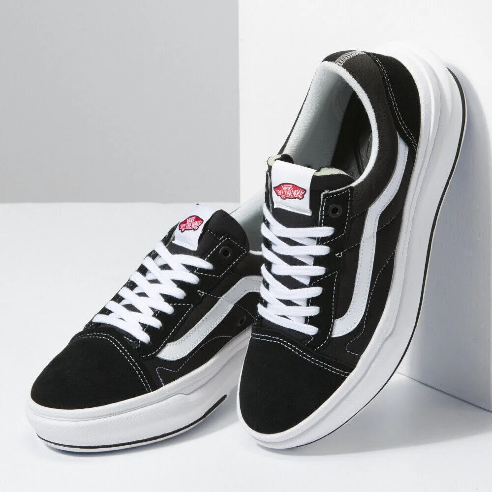 Vans old skool overt cc vn0a7q5eba2 unisex black & white canvas skate shoes b472 (5)