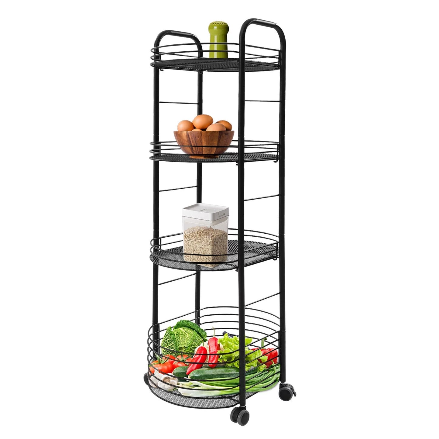 4 tier movable storage trolley cart utility storage rack kitchen organizer shelf