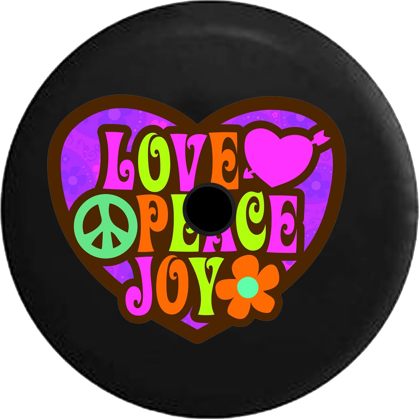 2018 2019 wrangler jl backup camera love peace joy heart sign heart flower spare tire cover for jeep rv 32 inch