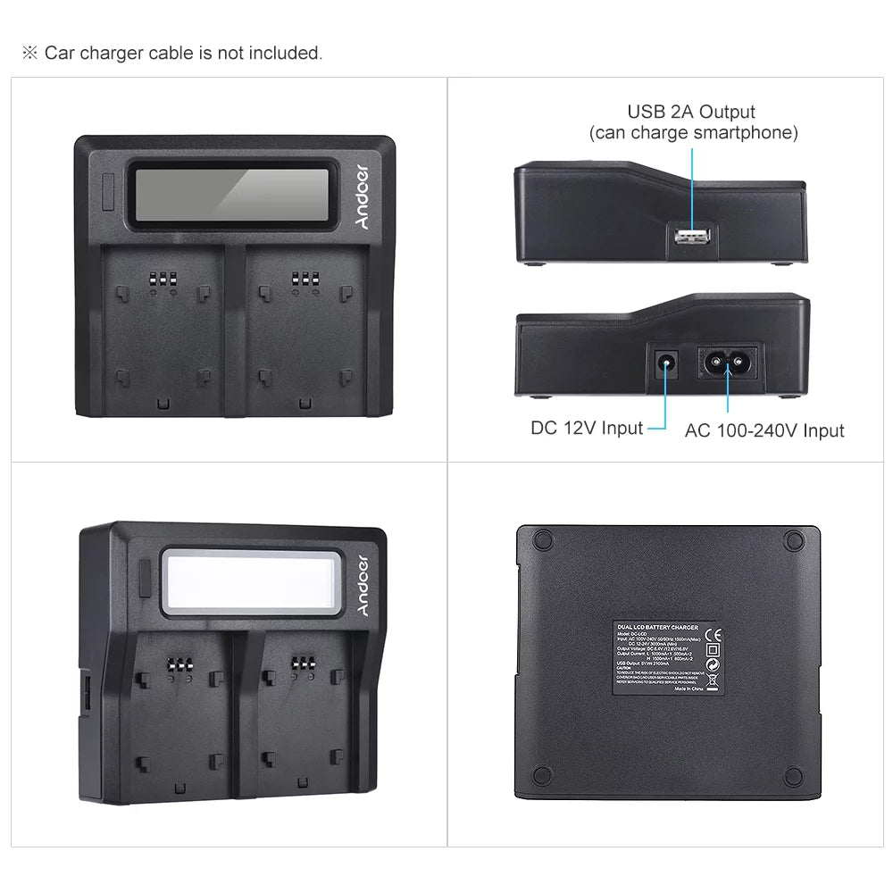 7299 np-fz100 dual channel lcd battery replacement for sony a7iii a9 a7riii a7siii