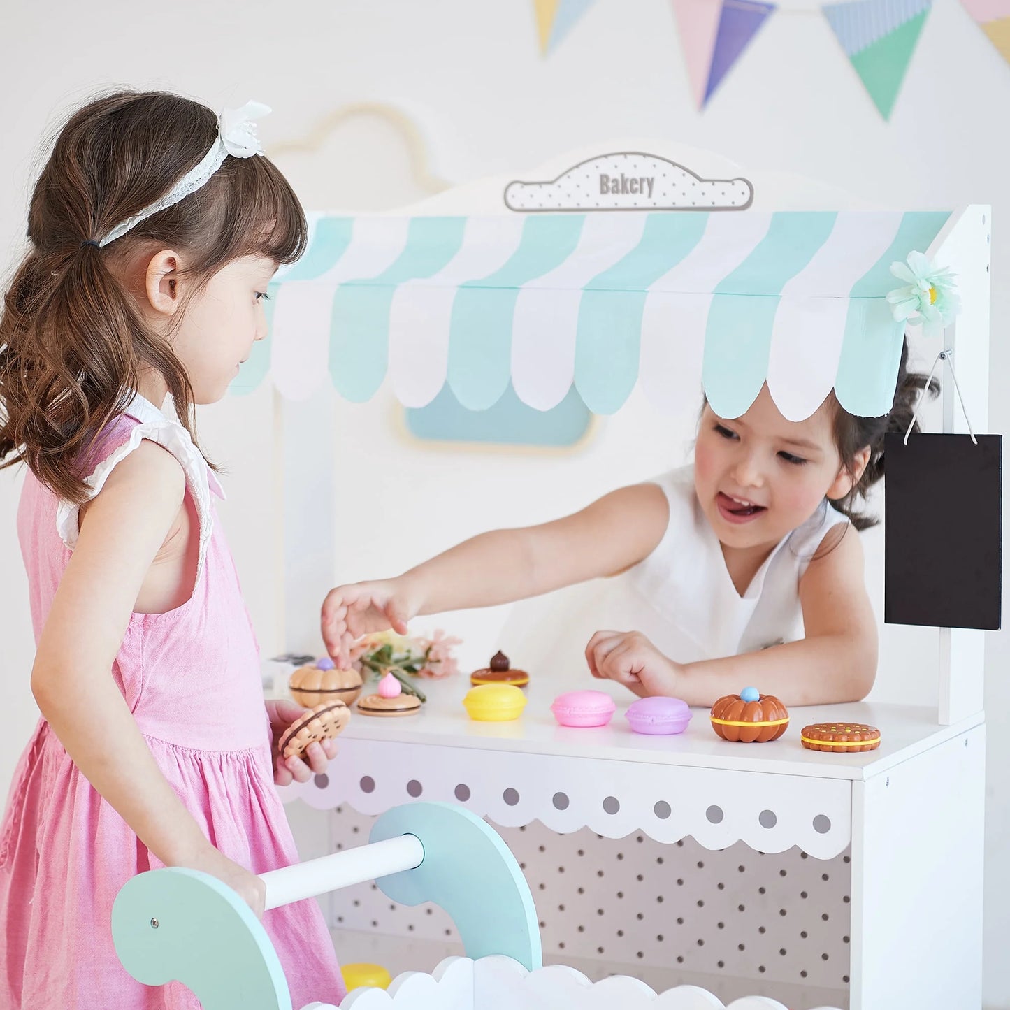 Teamson kids my dream bakery shop and pastry cart wooden play set