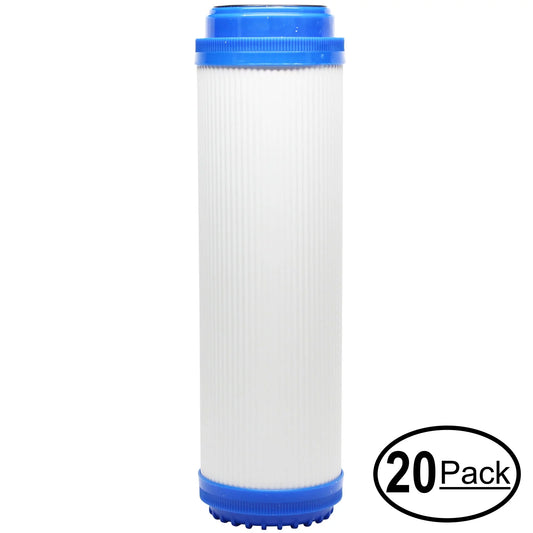 20-pack replacement for watts ct-1 granular activated carbon filter - universal 10-inch cartridge for watts premier 500315 ct-1 drinking water system - denali pure brand