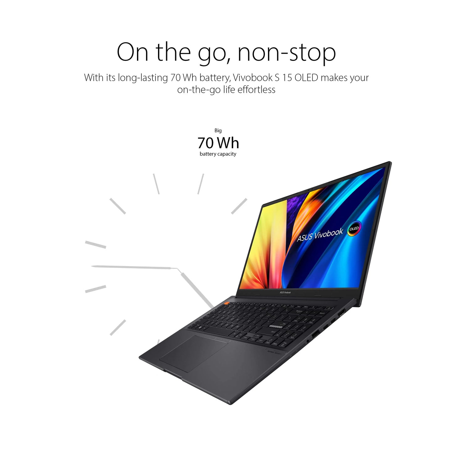 Asus vivobook s 15 oled slim laptop, 15.6” fhd oled display, intel evo platform, intel core i7-12700h cpu, 16gb ram, 1tb ssd, windows 11 home, indie black, k3502za-es76