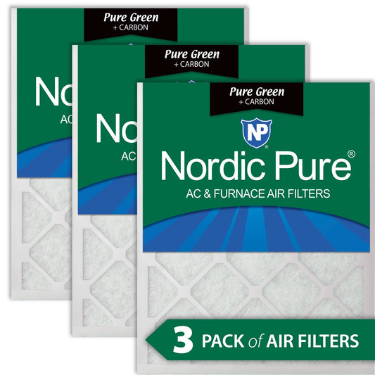 15x20x1 (14_1/2x19_1/2) pure green plus carbon eco-friendly air filters 3 pack