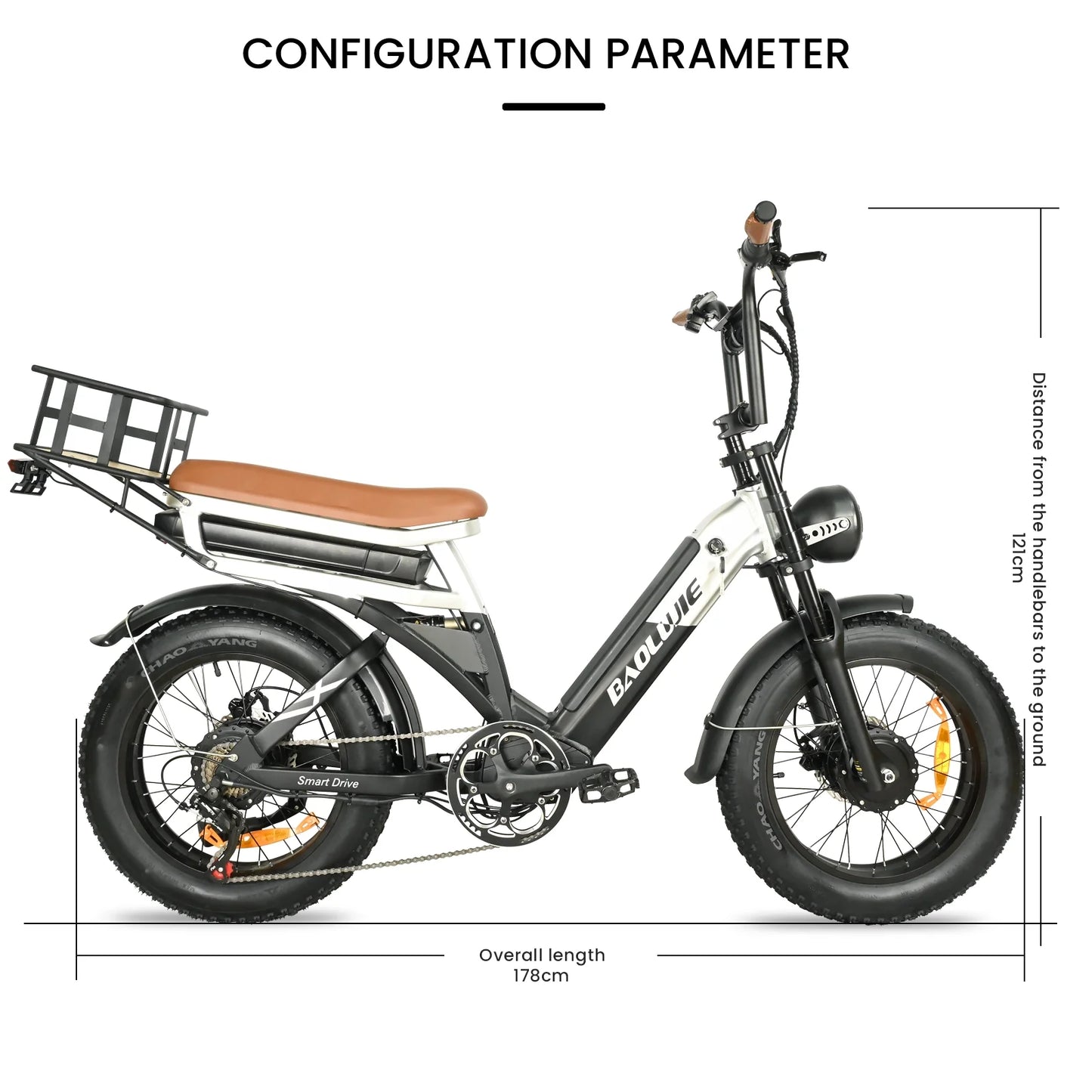 2000w dual motors ebike 48v30ah(15ah+15ah dual battery) 35mph electic bicycle 20''*4.0 fat tire smn 7 speed hydraulic disc brake 100 miles max range electric bike lockable suspension black  rear shelf