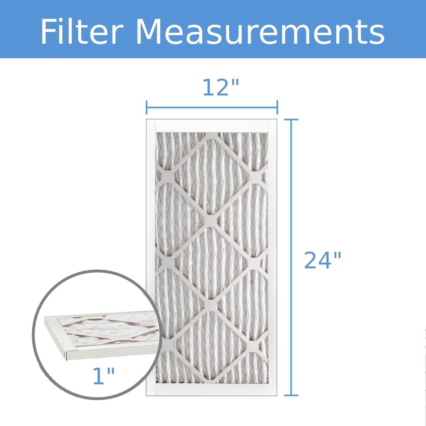 12x24x1 , purolator hi-e 40 extended surface pleated air filter, mechanical merv 8, (6 pack)