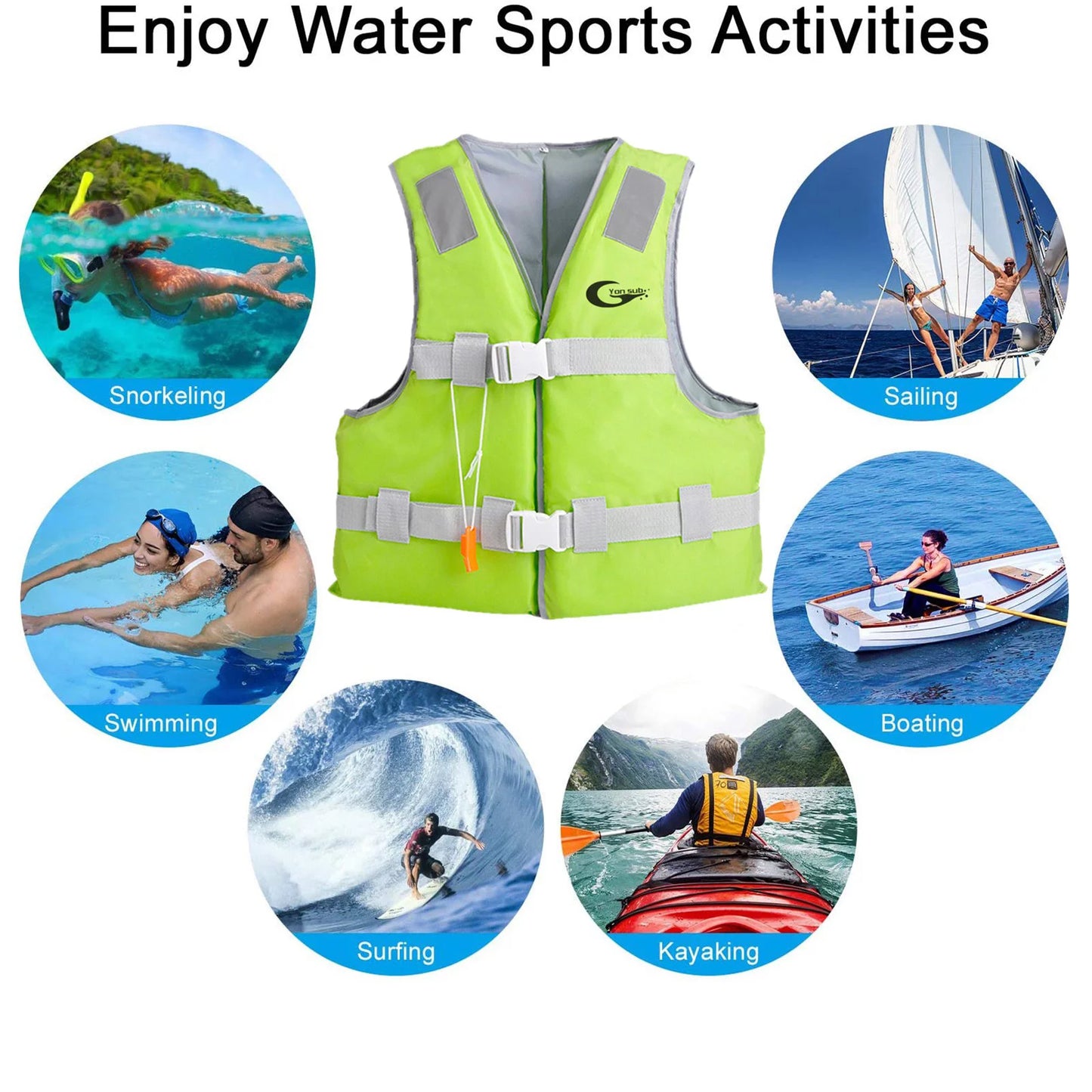 Yhaiogs sport jackets life vest swim adults water jacket for adults outdoor boating swimming