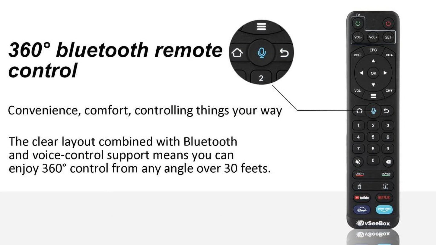 2023 vseebox v2pro w/bluetooth voice remote & upgraded wi-fi 6k