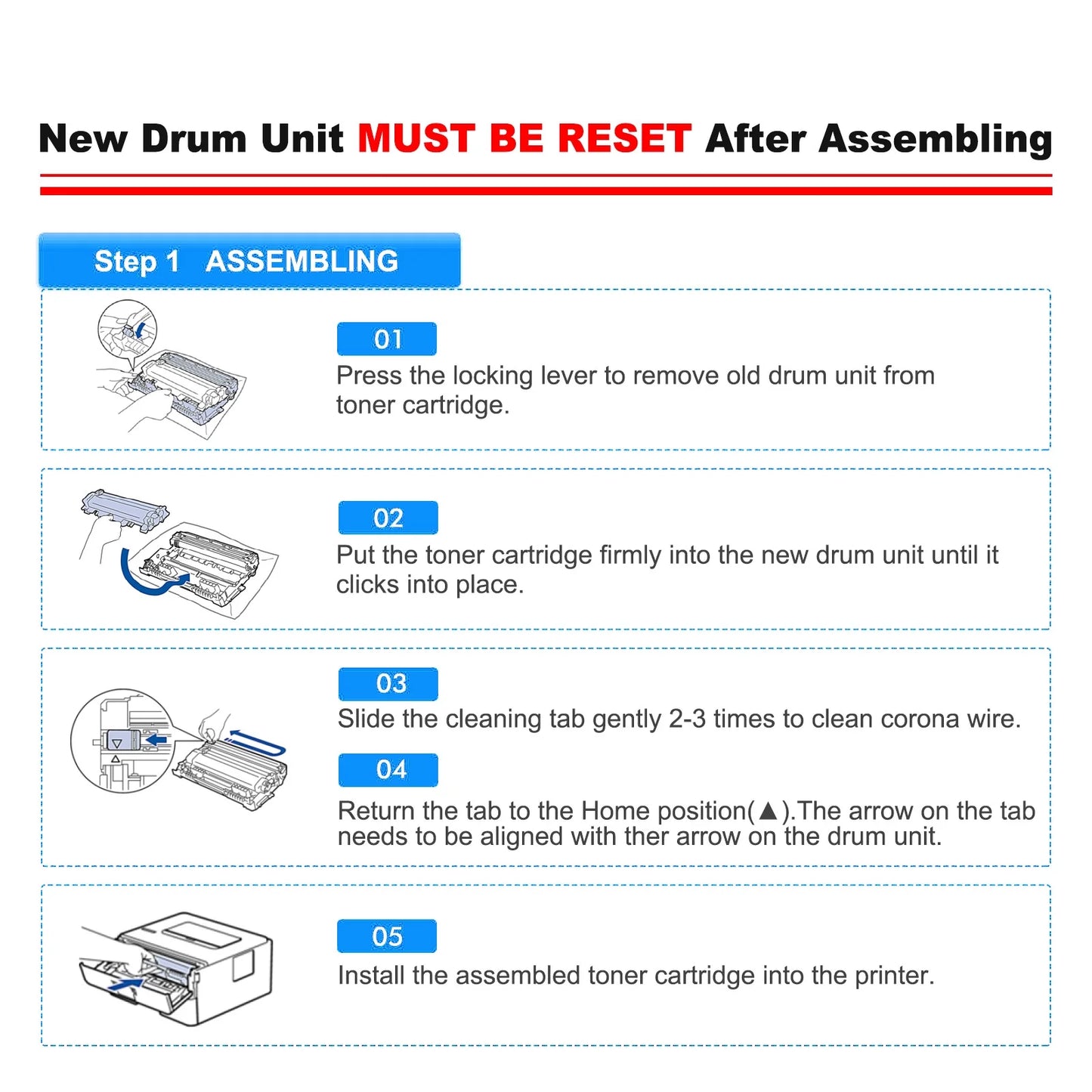 Tn760 tn730 toner cartridge and dr730 drum unit set compatible for brother dcp-l2550dw hl-l2350dw mfc-l2710dw mfc-l2690dw printer (2x tn-760 toner, 1x dr-730 drum unit )