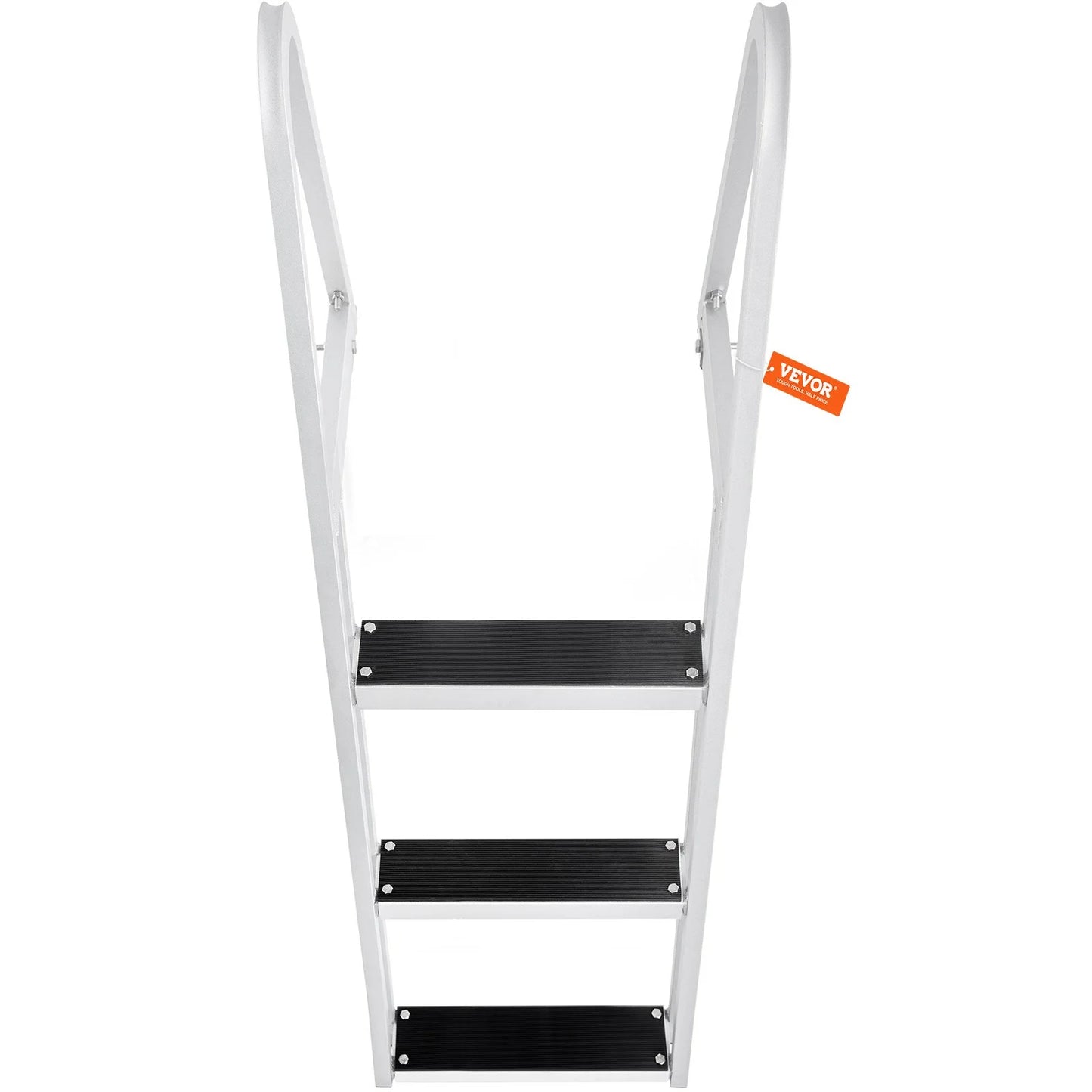 Vevor removable 3-step dock ladder - 350 lbs capacity, aluminum alloy with 4'' wide nonslip steps, simple installation for boats, lakes, pools & marine access