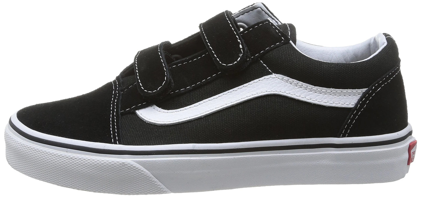 Vans old skool v unisex/child shoe size kid 2.5  athletics vn000vhe6bt black/true white