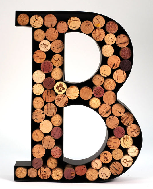 Wine cork holder makes for great wine accessories perfect monogrammed gifts for women to store wine corks. wine decor or wine cork holder decor will brighten up kitchen! (letter b)