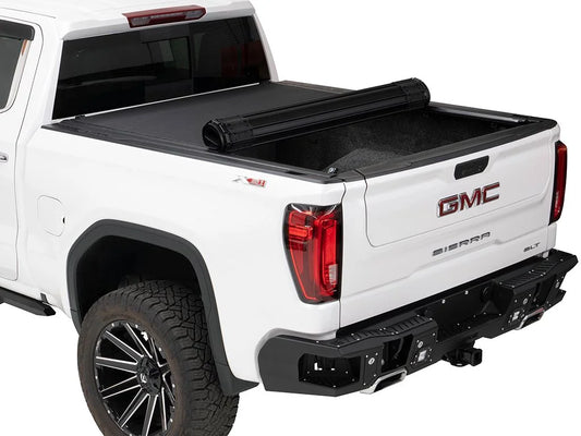 Bak by realtruck revolver x4s hard rolling truck bed tonneau cover | 80131 | compatible with 2019 - 2023 chevy/gmc silverado/sierra, works w/ multipro/flex tailgate 6' 7" bed (79.4")