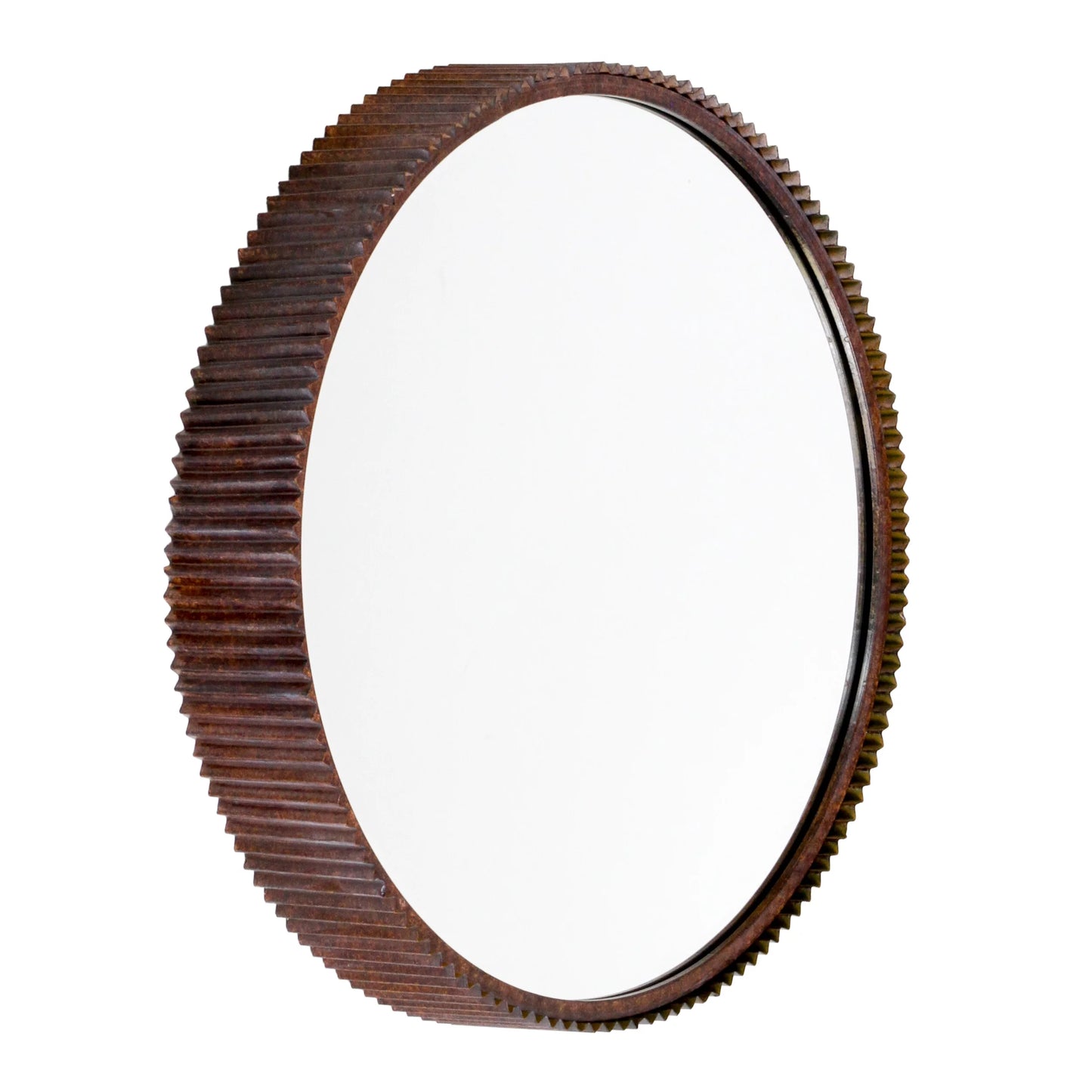 Aspire home accents  harrison rustic metal wall mirror - brown