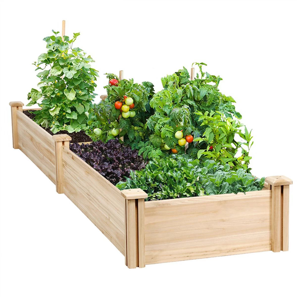 Alden design wooden raised garden bed planter box for patio yard greenhouse