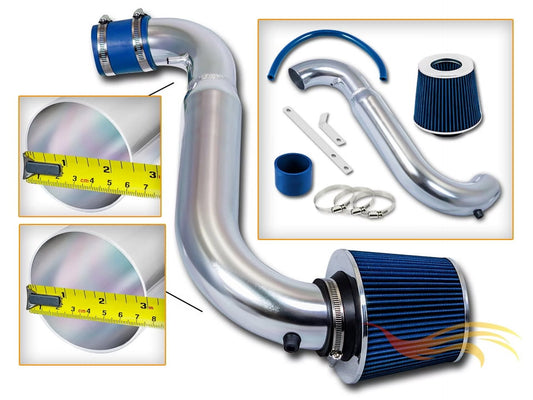 Rtunes racing short ram air intake kit + filter combo blue compatible for 95-99 saturn sl1 sl2 sc1 sc2 sw1 sw2 / 00-02 saturn sl1 sc1 sw1