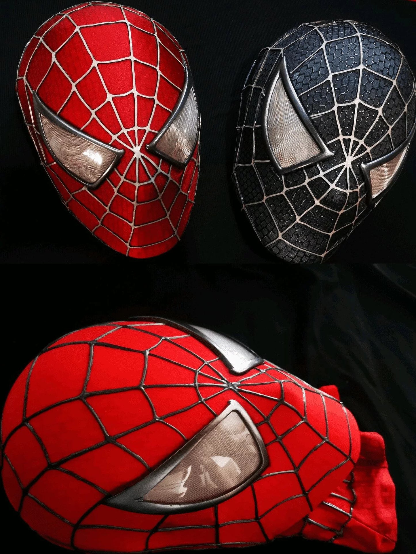 Spider mask 1:1 wearable spider full mask with faceshell 3d webbing cosplay costume, collectible action figure gift for adults, kids